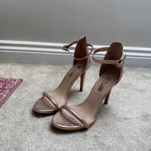 Primark Metallic Rose Gold High Heel Ankle-Strap Sandals